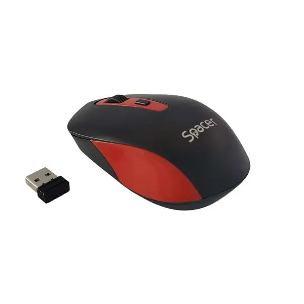 Mouse wireless Spacer scroll 4/1 negru cu rosu Mouse wireless Spacer scroll 4/1 negru cu rosu