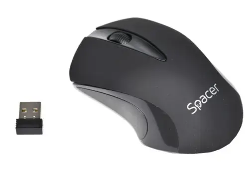 Mouse Wireless Spacer SPMO-W12, Optic, 1000 DPI (Negru)