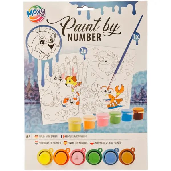 Moxy Set pictura pe numere - Catelusi & lumea acvatica