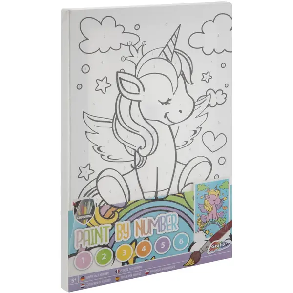 Moxy Set Tablou si vopsea pentru pictat pe numere Moxy - Unicornul meu, 5 ani+