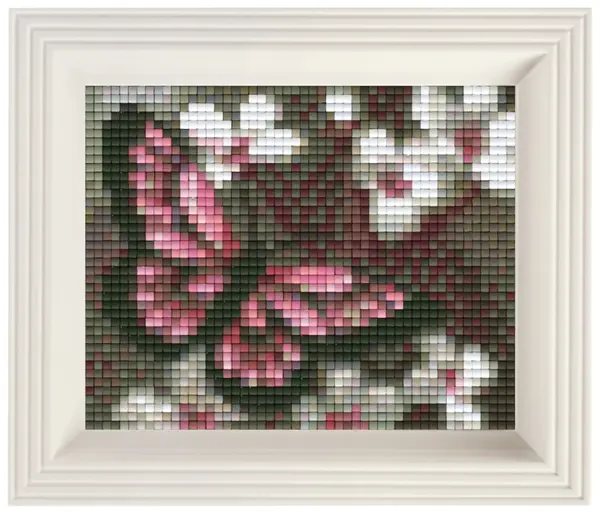 Mozaic cu ramă Pixelhobby - Fluture, Kit Pixel Clasic