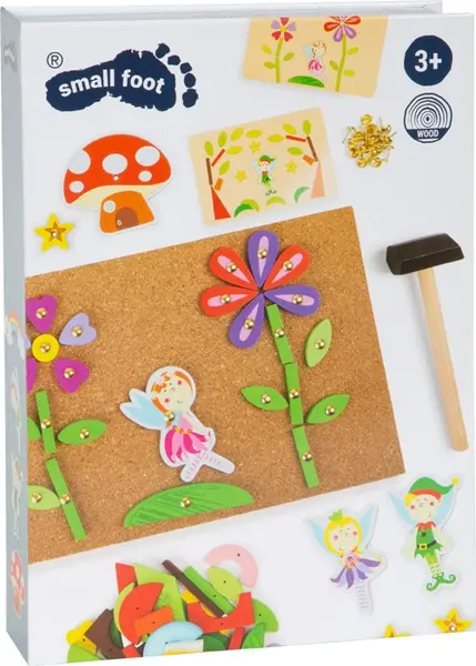 Mozaic din lemn Small Foot - Zâne, cu ciocan