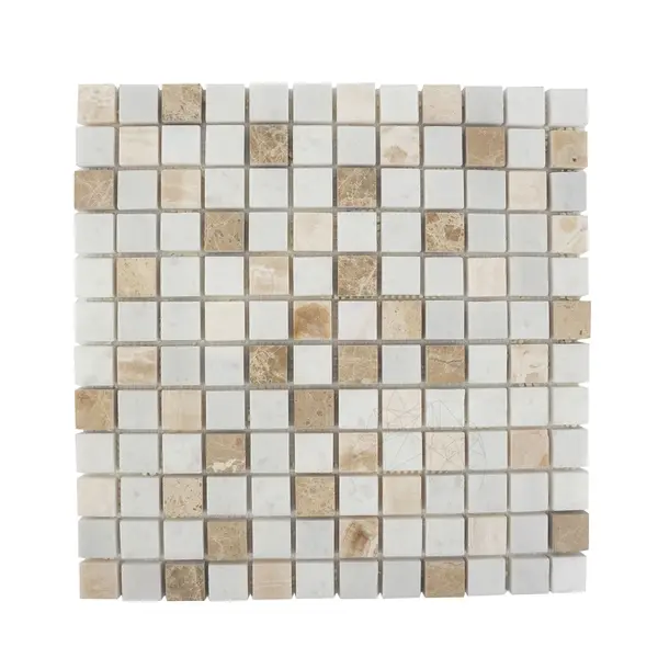Mozaic Marmura Alba-Onix-Emperador Mix Polisata, 2.3 x 2.3 cm