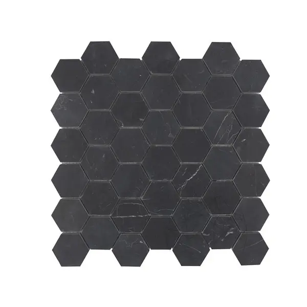 Mozaic Marmura Nero Marquina Hexagon Mata