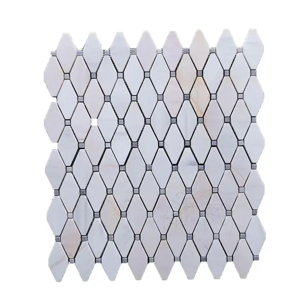 Mozaic Marmura White & Grey Melia Polisata, 24.5 x 26.5 cm