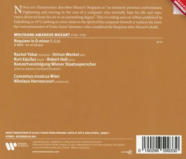 Mozart: Requiem | Nikolaus Harnoncourt, Wiener Staatsopernchor, Concentus musicus Wien