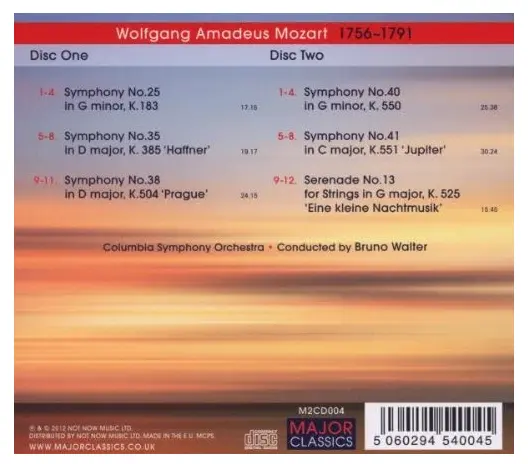 Mozart: Symphonies Nr. 25, 35, 38, 40 and 41 | Columbia Symphony Orchestra, Bruno Walter