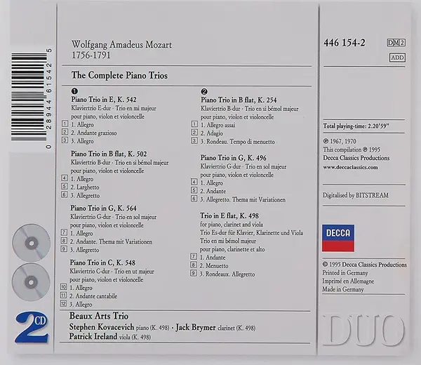 Mozart: The Complete Piano Trios; The Clarinet Trio "Kegelstatt" | Beaux Arts Trio
