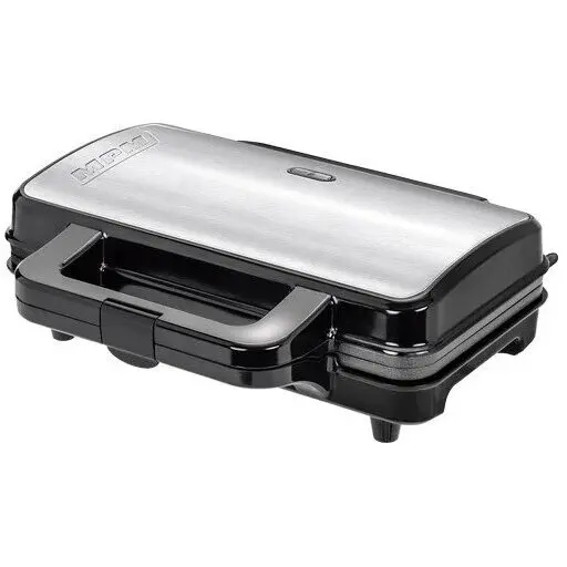 MPM Aparat de facut waffe MGO-20M, 2 compartimente,1000 W, NegruArgintiu