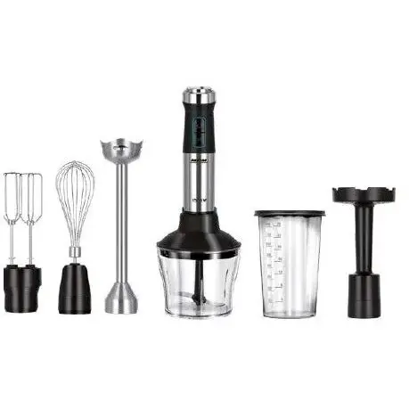 MPM Mixer de mana (tocator) MPM AGD MBL-42M, Set - Inox, Turbo, 1500W, 6 functii, Negru