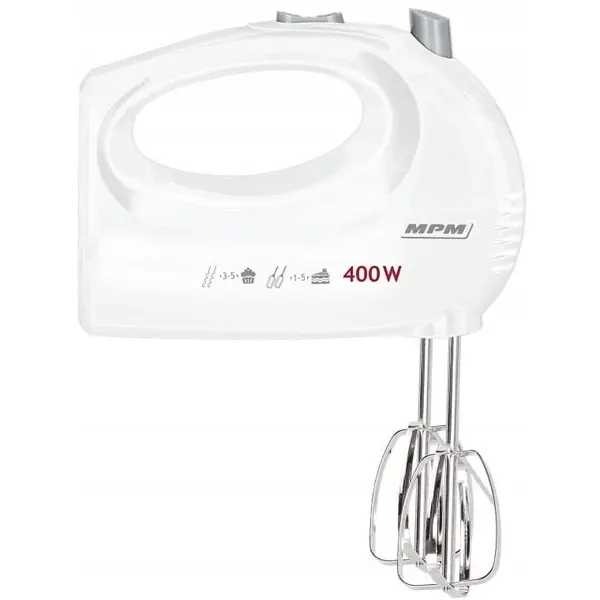 MPM Mixer MPM, MMR-25 400W, 1.5 regulare a vitezei, 2 tipuri de teluri, Alb