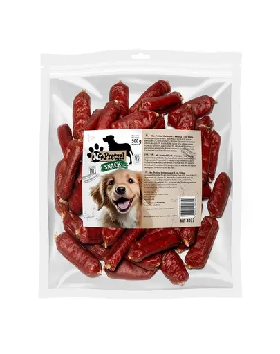 MR. PRETZEL Cârnați cu rață gustare pentru câini 500 g