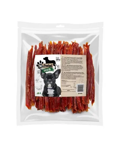 MR. PRETZEL Fâșii uscate din carne de rață gustări pentru câini 500 g