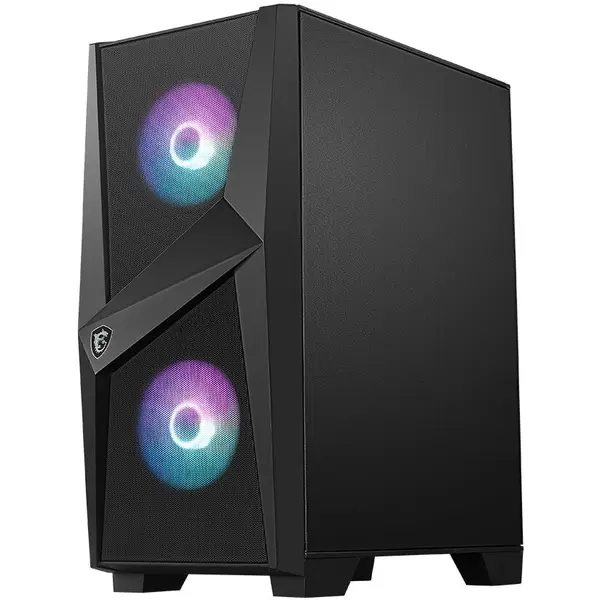 MSI Carcasa MSI MAG FORGE 100R ARGB, Mid-Tower, fara sursa, ATX, Black
