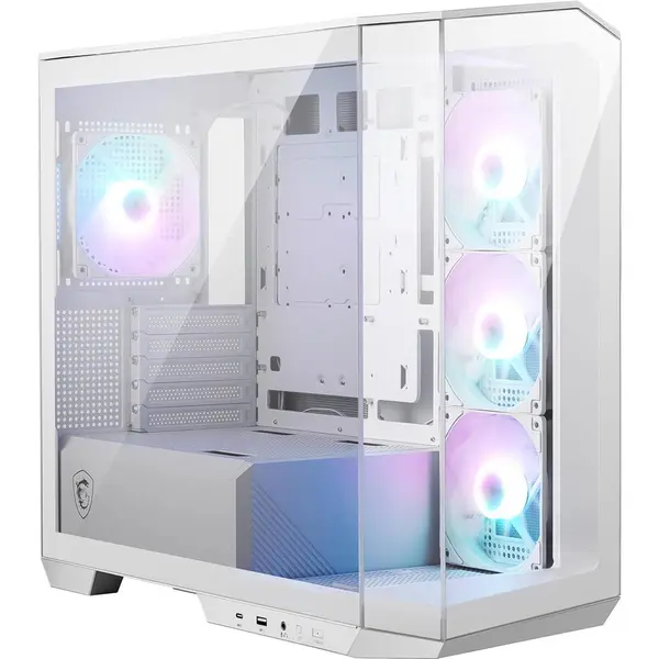 MSI Carcasa MSI MAG PANO M100R PZ WHITE, mATX, RGB, Alb