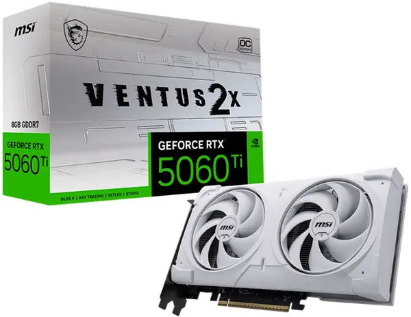 Видеокарта MSI - GeForce RTX 5060 Ti Ventus 2X OC, 8GB, GDDR7