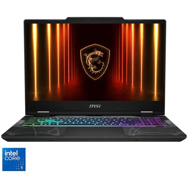 MSI Laptop Gaming MSI Cyborg 15 B2RWEKG-044XPL, Procesor Intel® Core™ 5 210H, Display 15.6'', IPS, Full HD, 144Hz, 16GB DDR5 RAM, 1 TB SSD, Placa video NVIDIA GeForce RTX 5050 8GB GDDR7, No OS, Black