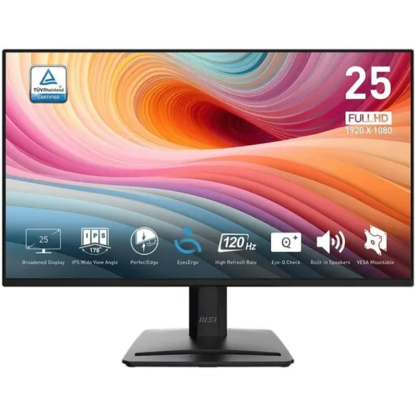 MSI Monitor gaming MSI PRO MP252 E2, 24.5, IPS, Full HD, 4ms, 120Hz, Negru
