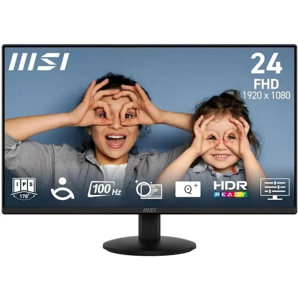 MSI Monitor IPS LED MSI PRO MP242L, 23.8 inch, Full HD 1920 x 1080, HDMI, DisplayPort, 100 Hz, 1 ms, Negru