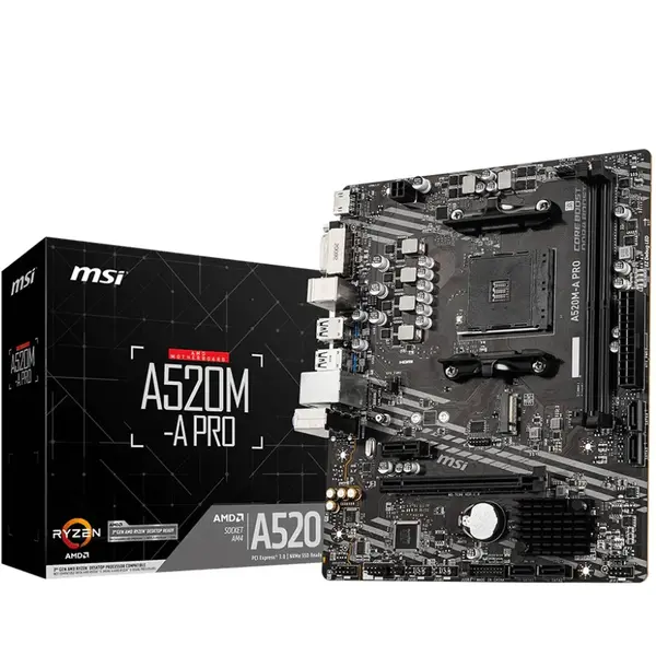 MSI Placa de baza MSI A520M-A PRO, AMD A520, AM4, mATX
