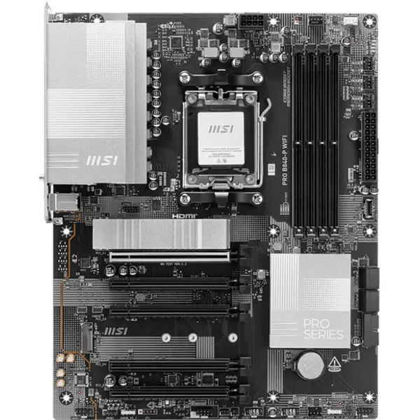 MSI Placa de baza MSI PRO B840M-P WIFI6E, mATX, AMD, Suporta 256 GB DDR5, Socket AM5, Negru