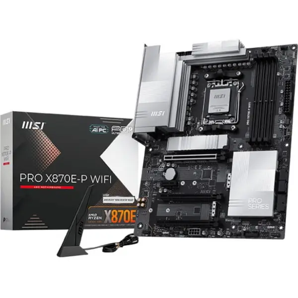 MSI Placa de baza MSI PRO X870E-P WIFI, ATX, Suporta 256 GB DDR5, Socket AM5, PCIe 5.0, Negru