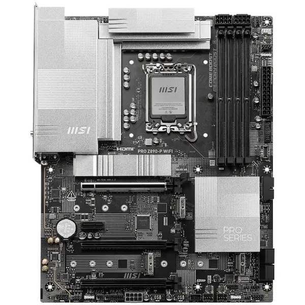 MSI Placa de baza MSI PRO Z890-P WIFI, LGA1851, DDR5, 3xPCI-Ex16,4xM.2, Negru-Argintiu