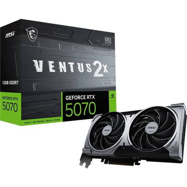MSI Placa video MSI GeForce RTX 5070 12G VENTUS 2X OC, 12GB GDDR7, 192bit