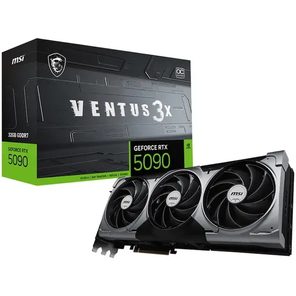 MSI Placa video MSI GeForce RTX™ 5090 VENTUS 3X OC, 32GB GDDR7, 512-bit