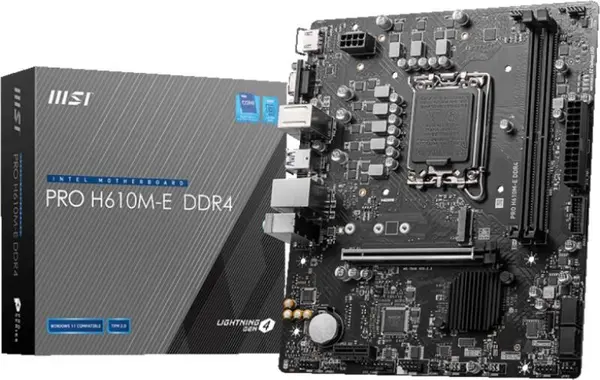 MSI PRO H610M E DDR4 - LGA1700, 2 DDR4, HDMI VGA, PCIe 4.0, mATX