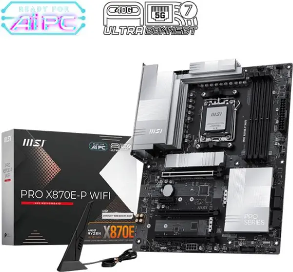 MSI PRO X870E P WIFI - AM5, DDR5 8200+, PCIe 5.0, USB4, Wi Fi 7, ATX