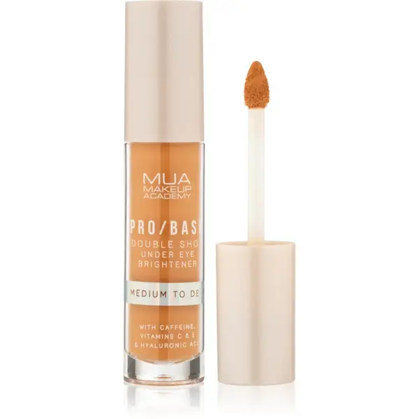MUA Makeup Academy PRO/BASE Double Shot iluminator pentru ochi cu cafeina culoare Medium to Deep 5 ml
