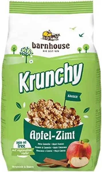 Muesli crocant organic cu măr și scorțișoară, 375 g, Barnhouse