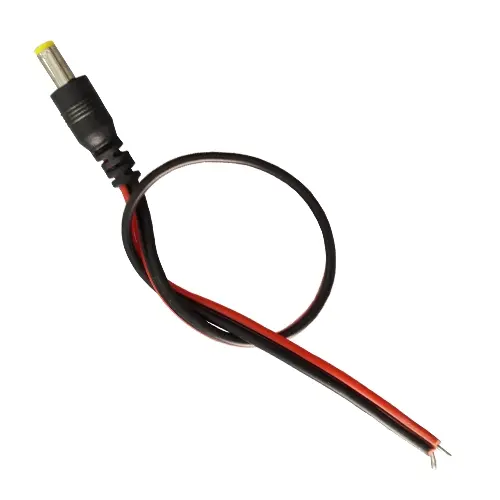 Mufă alimentare DC tată cu fir, conector 5,5 × 2,1 mm, lungime 30 cm