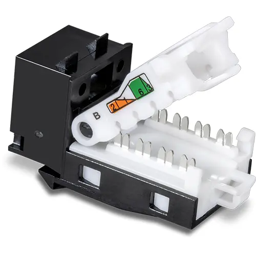 Mufă RJ-45 Keystone Cat.6 tool-less, neagră, set 25 bucăți, TRENDnet TC-K25C6BK