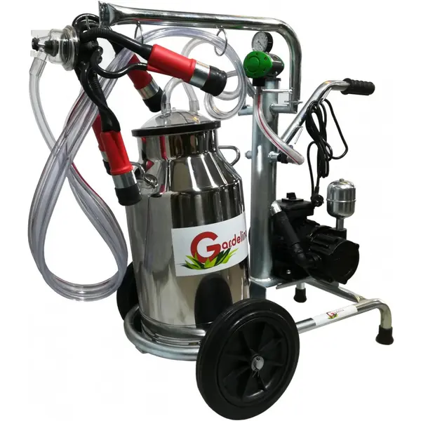Mulgatoare Vaci Gardelina 140 INOX PC, 40L inox, 1 post, 180 l/min, pahare plastic, 8 bovine pe ora