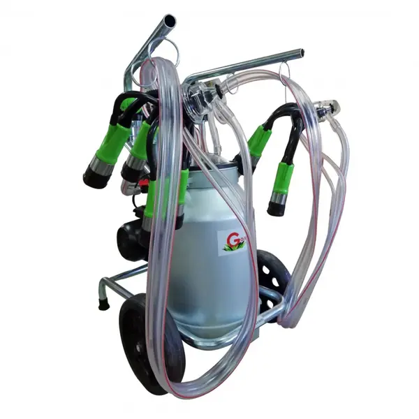 Mulgatoare Vaci Green Line 240 AL PC, 40L aluminiu, 2 posturi, 180 l/min, pahare plastic, 16-20 bovine pe ora
