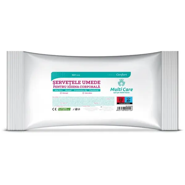 Multi Care Confort Servetele Umede igiena corporala 50 bucati