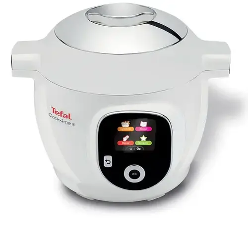 Multicooker Tefal Cook4Me CY851130, Inteligent, Gatire sub presiune, 6 moduri de gatit, instructiuni pas cu pas, rapid si usor, 150 de retete, capacitate 6L, Alb