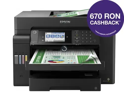 Multifunctional inkjet color Epson EcoTank L15150, Duplex, Retea, Wireless, A3 (Negru)