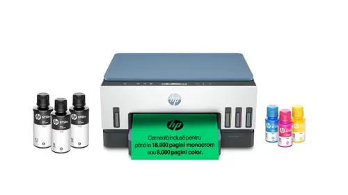 Multifunctional inkjet color HP Smart Tank 725 All-in-One, CISS, Wireless, Duplex, A4 (Alb/Albastru)