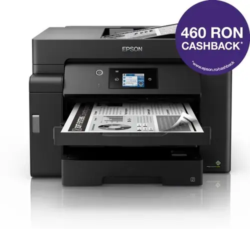 Multifunctional Inkjet Monocrom EPSON EcoTank M15140, 32ppm, Duplex, ADF, A3, USB, Retea, Wireless