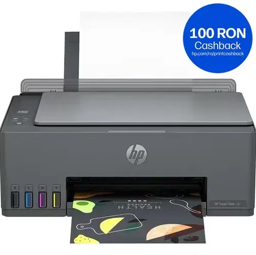 Multifunctionala HP Smart Tank 581 All-in-One 4A8D4A, Inkjet, A4, USB, Wireless, Apple AirPrint (Negru)