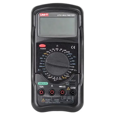 Multimetru Digital Uni-T UT51, Tensiune DC AC 1000V, Curent, Rezistenta, Testare Diode, Continuitate