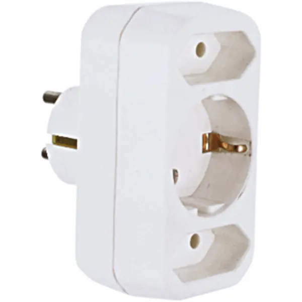 Multistecker Vision Touch 307.1902, 1 priza Schuko + 2 prize Euro, Alb