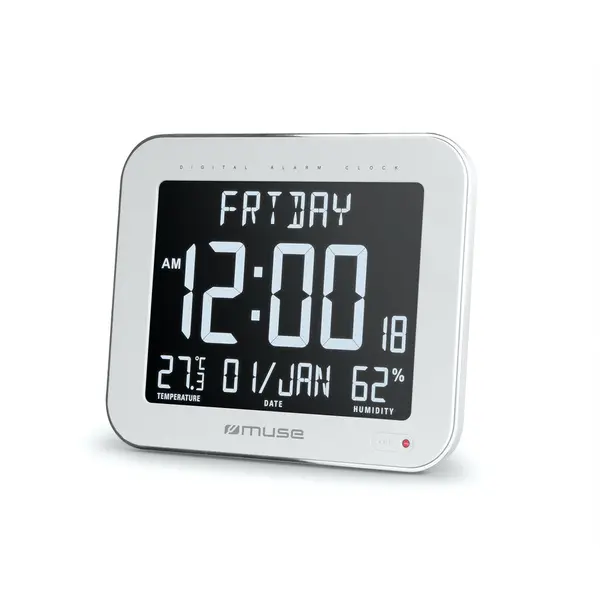 MUSE Ceas de perete cu alarma Muse M-090 WMC, Alb