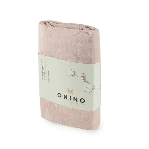 Muselina multifunctionala din bumbac 100% organic ONINO HUG.me Warm Peach, 120 x 120 cm, certificata GOTS