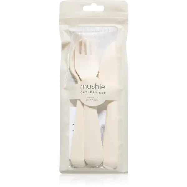 Mushie Cutlery tacâmuri pentru copii 3y+ Ivory 3 buc