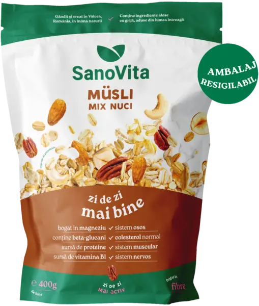Musli cu mix de nuci, 400g, SanoVita