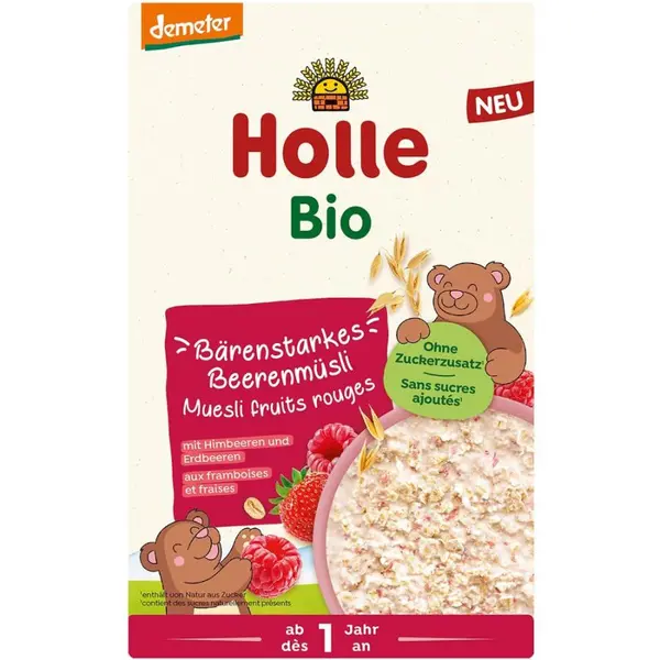 Musli integral cu zmeura si capsuni pentru copii 1 an, eco - 200 g